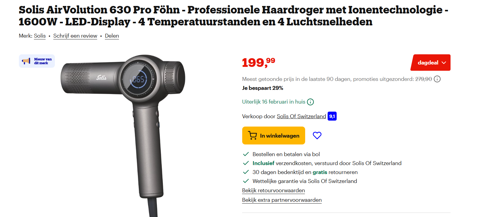 Professionele Haardroger Solis AirVolution 630