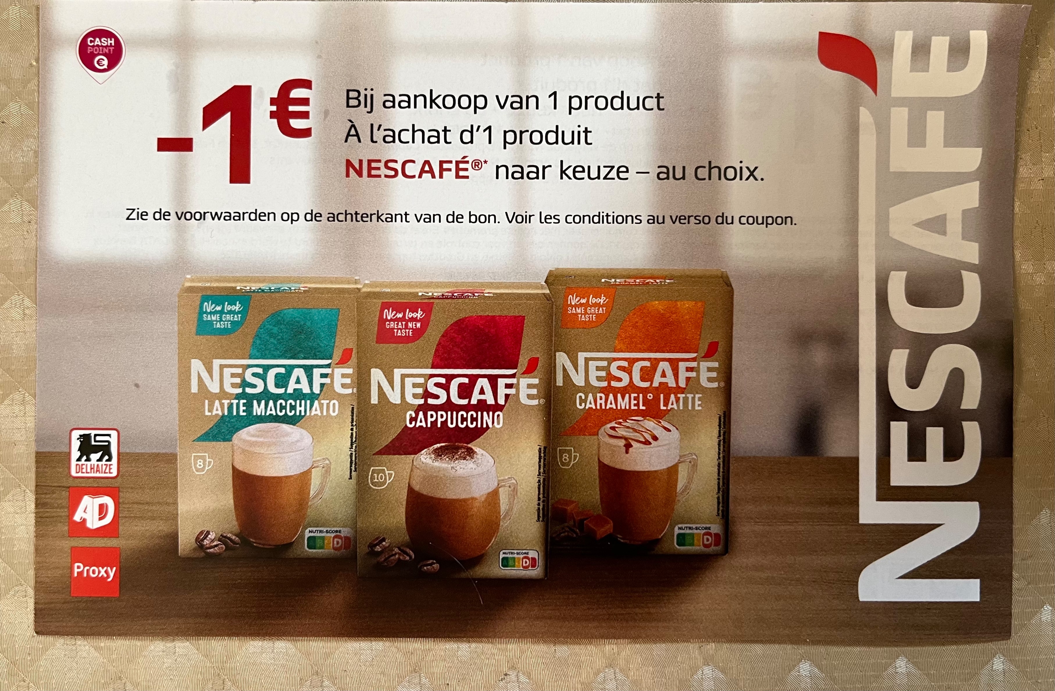 Coupon -1,00€ op Nescafé oploskoffie bij Carrefour