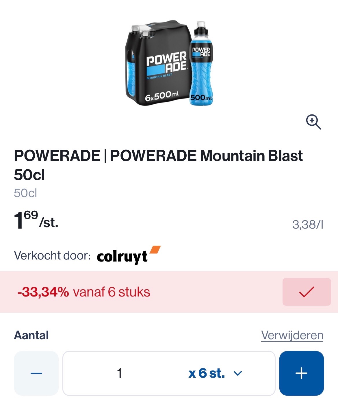 Powerade mountain blast 50 cl in promo in combi met coupon