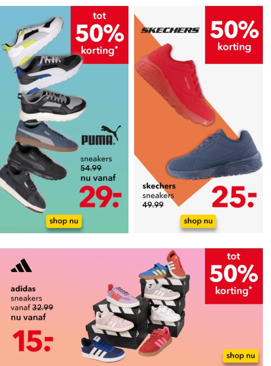 50% korting op massa's schoenen en rugzakken bij Scapino