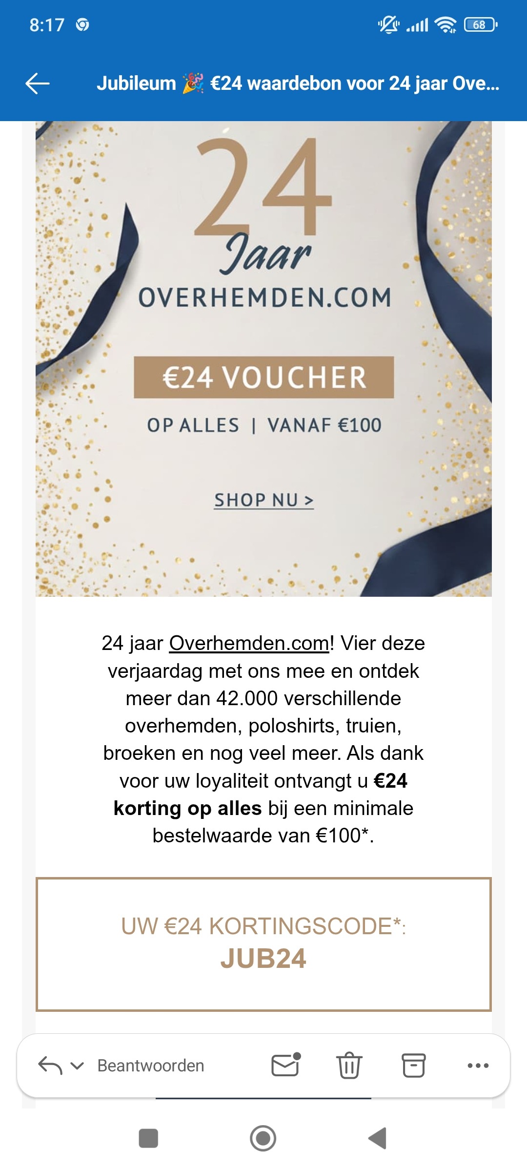 €24 korting overhemden.com