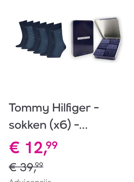 6 paar sokken Tommy Hilfiger voor 13€