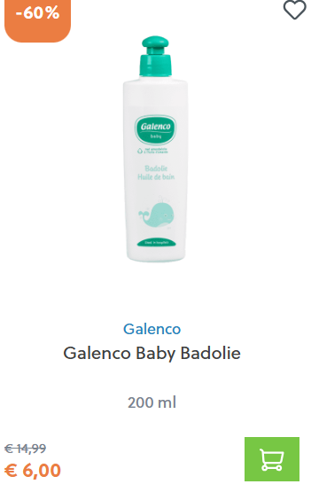 Galenco Baby Badolie 200 ml voor maar €6,00 bij Optiphar