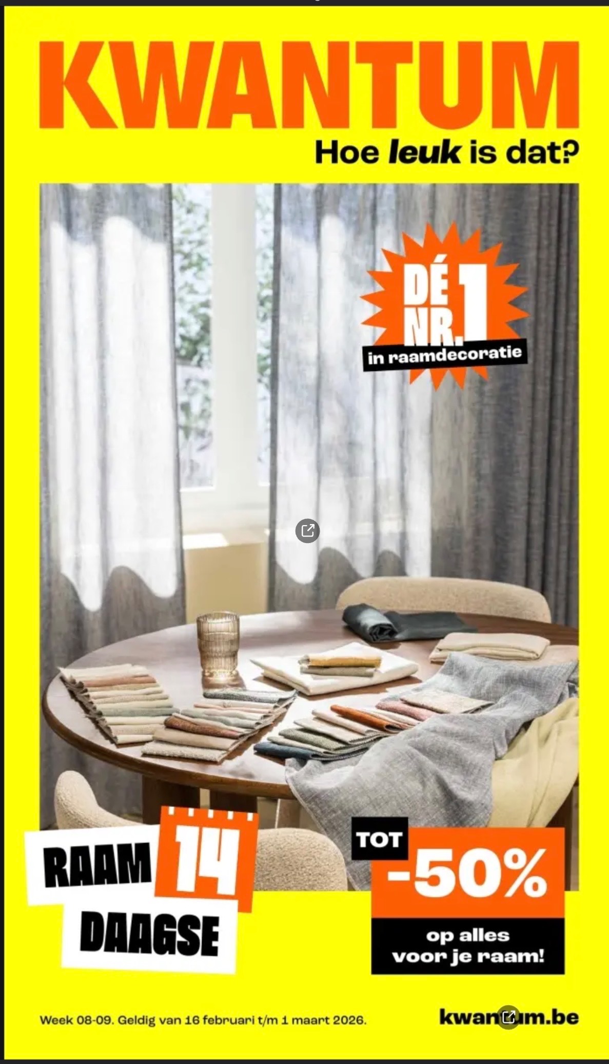 Kwantum alles voor je raam tot -50%