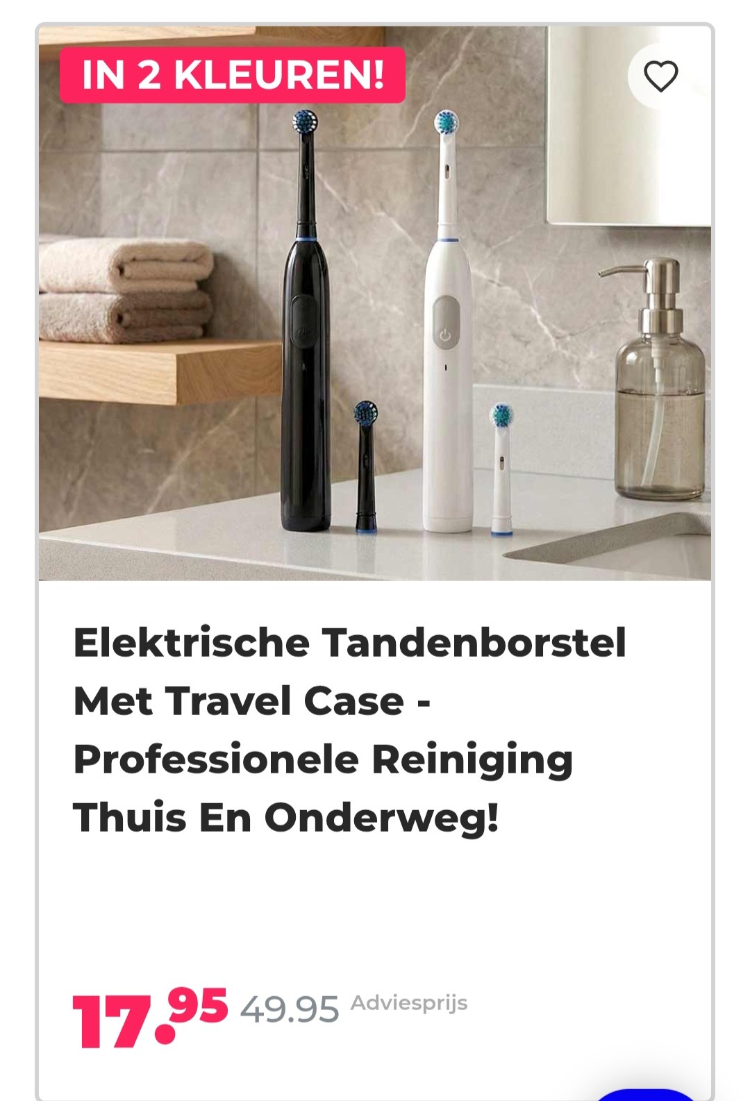 Elektrische tandenborstel met travel case