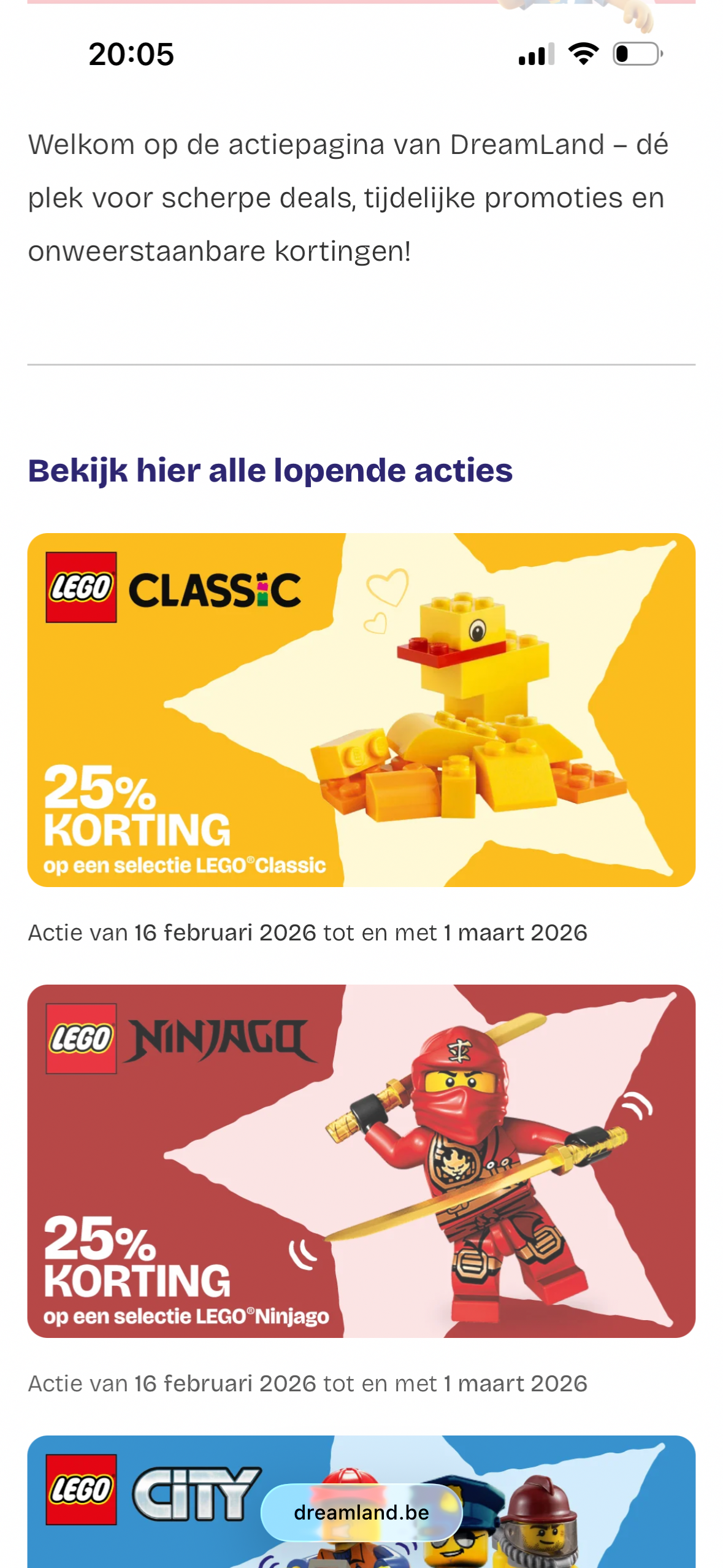 Actie op Lego