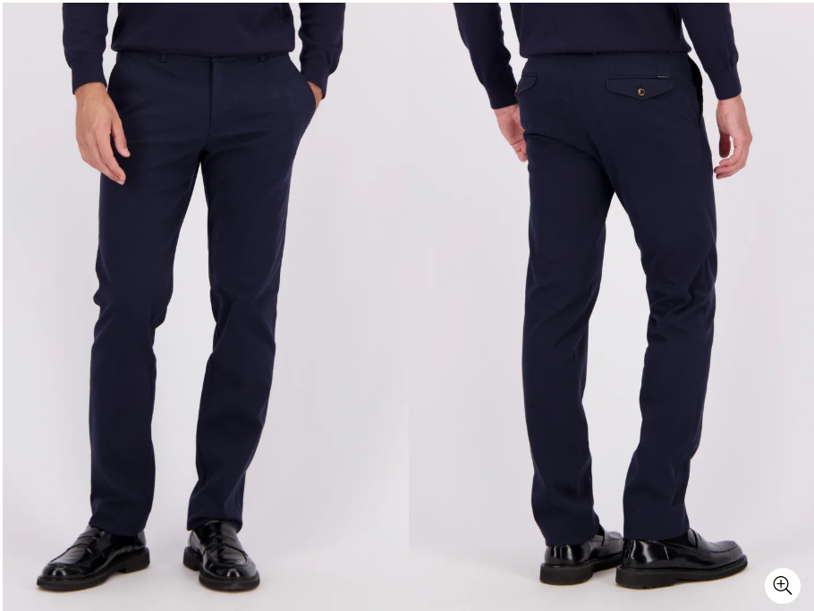 -70% donkerblauwe chino voor heren