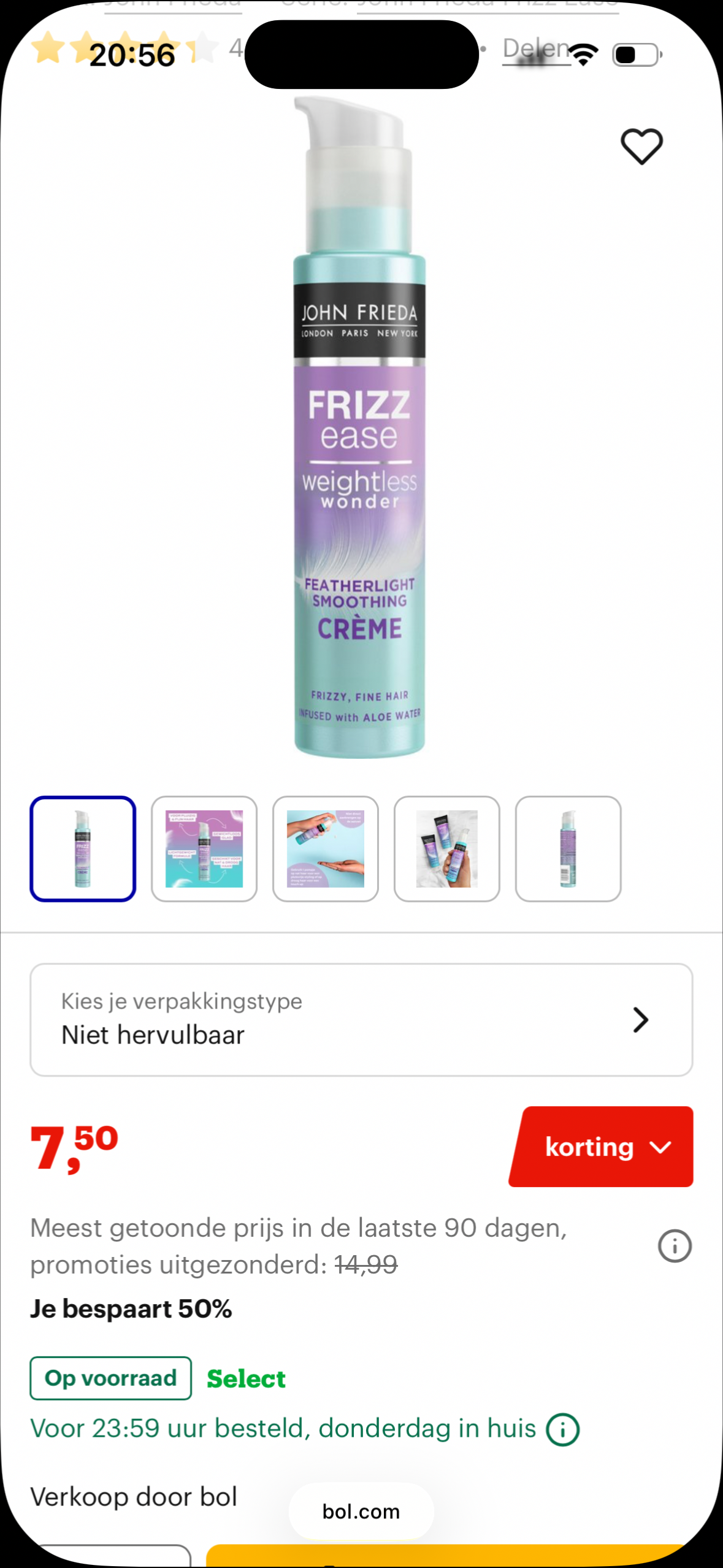 John Frieda Weightless Wonder Haarcreme -50%