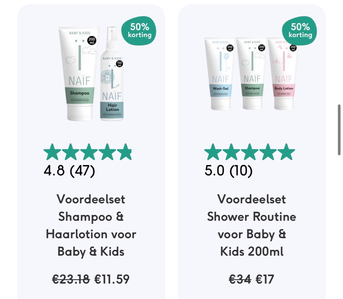 50% bij Naïf