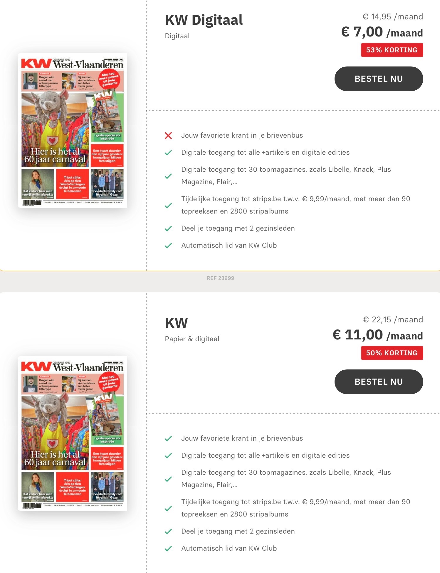 Krant van West-Vlaanderen -50%