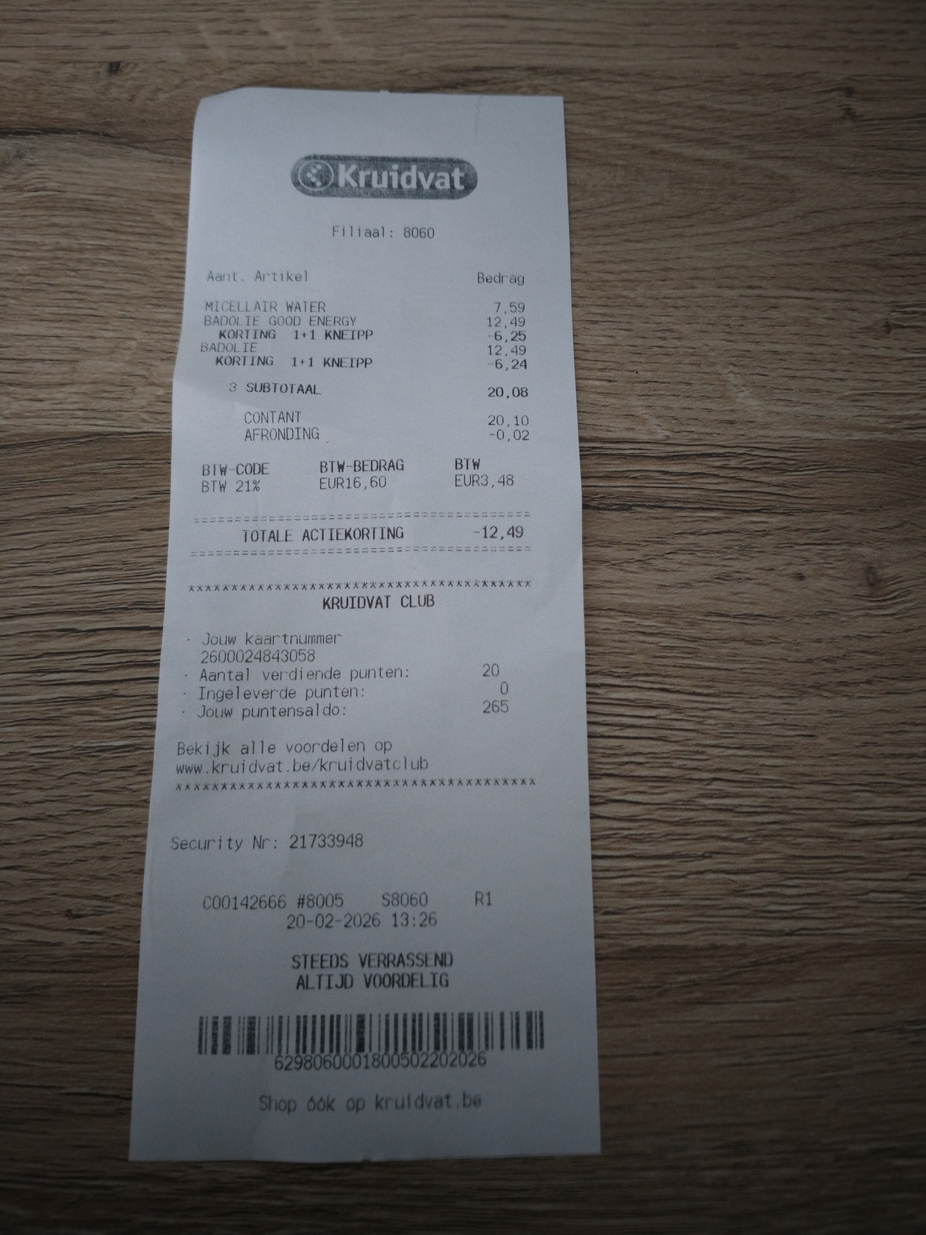Kneipp 1 + 1 gratis+ 100% cashback niveau micellair
