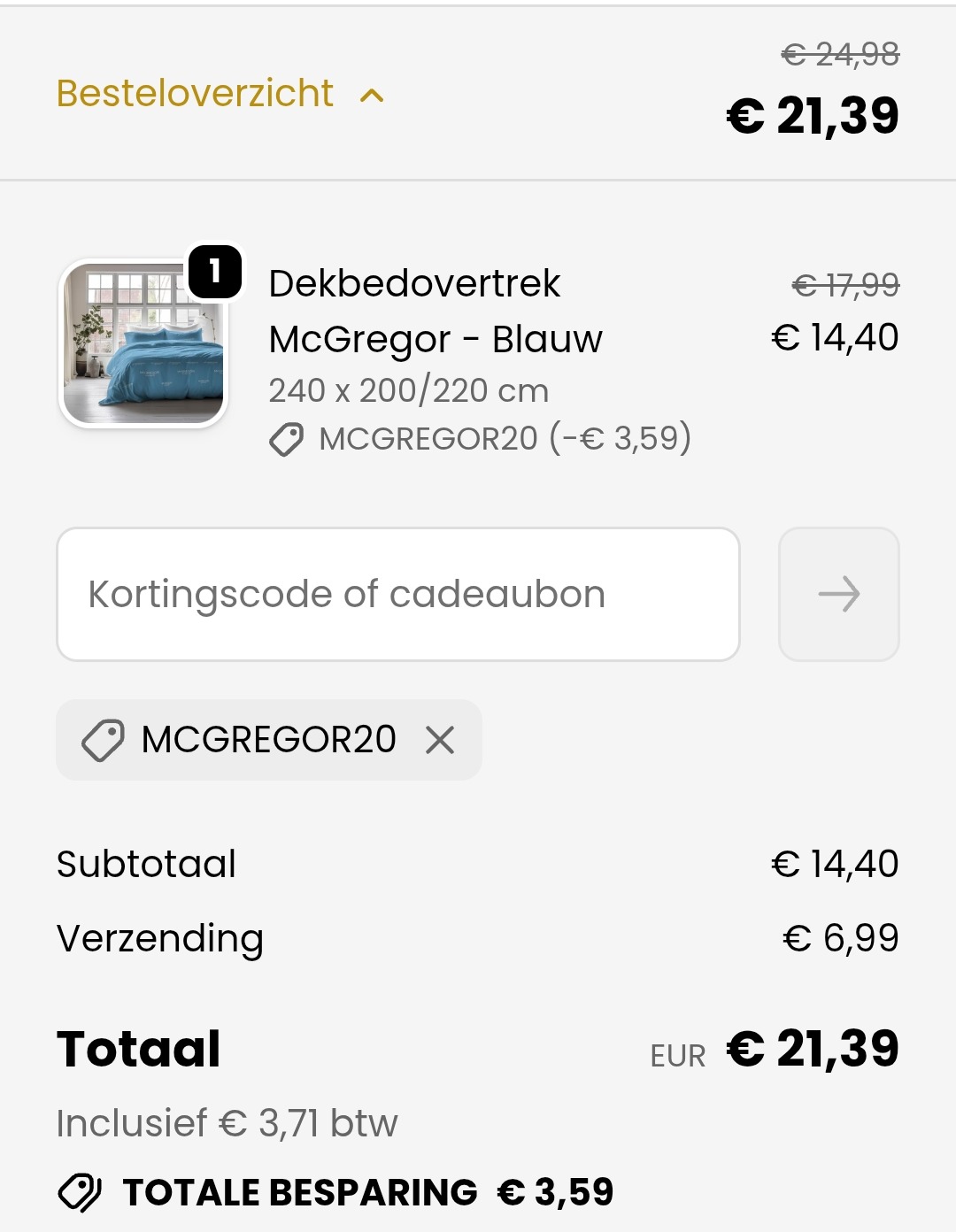 20% extra korting bovenop sale McGregor