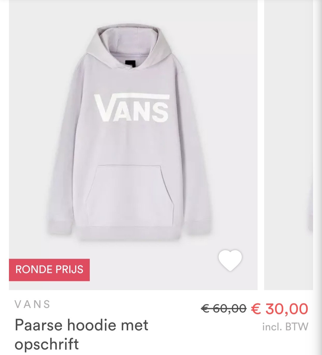 Vans paarse hoodie met opschrift -50%