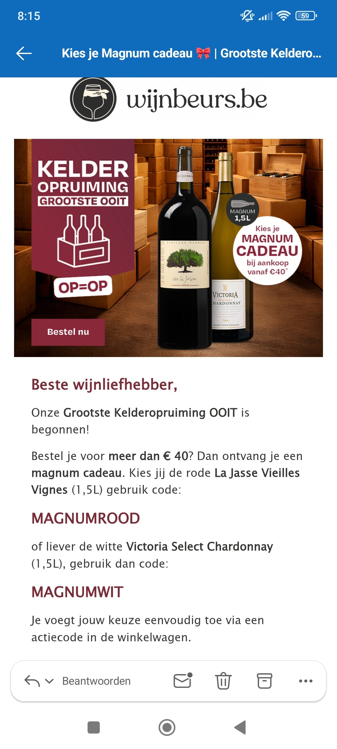 Wijnbeurs: gratis magnum