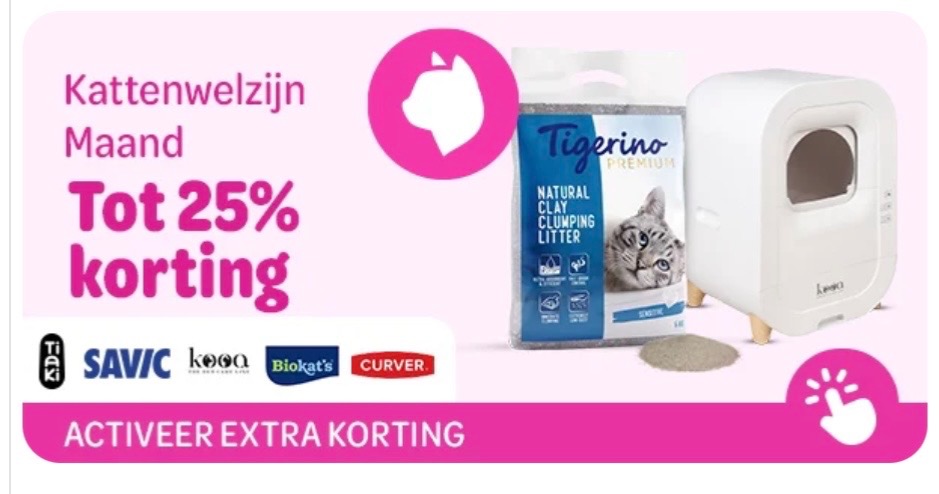 Verzorgingsproducten voor kat tot -25%