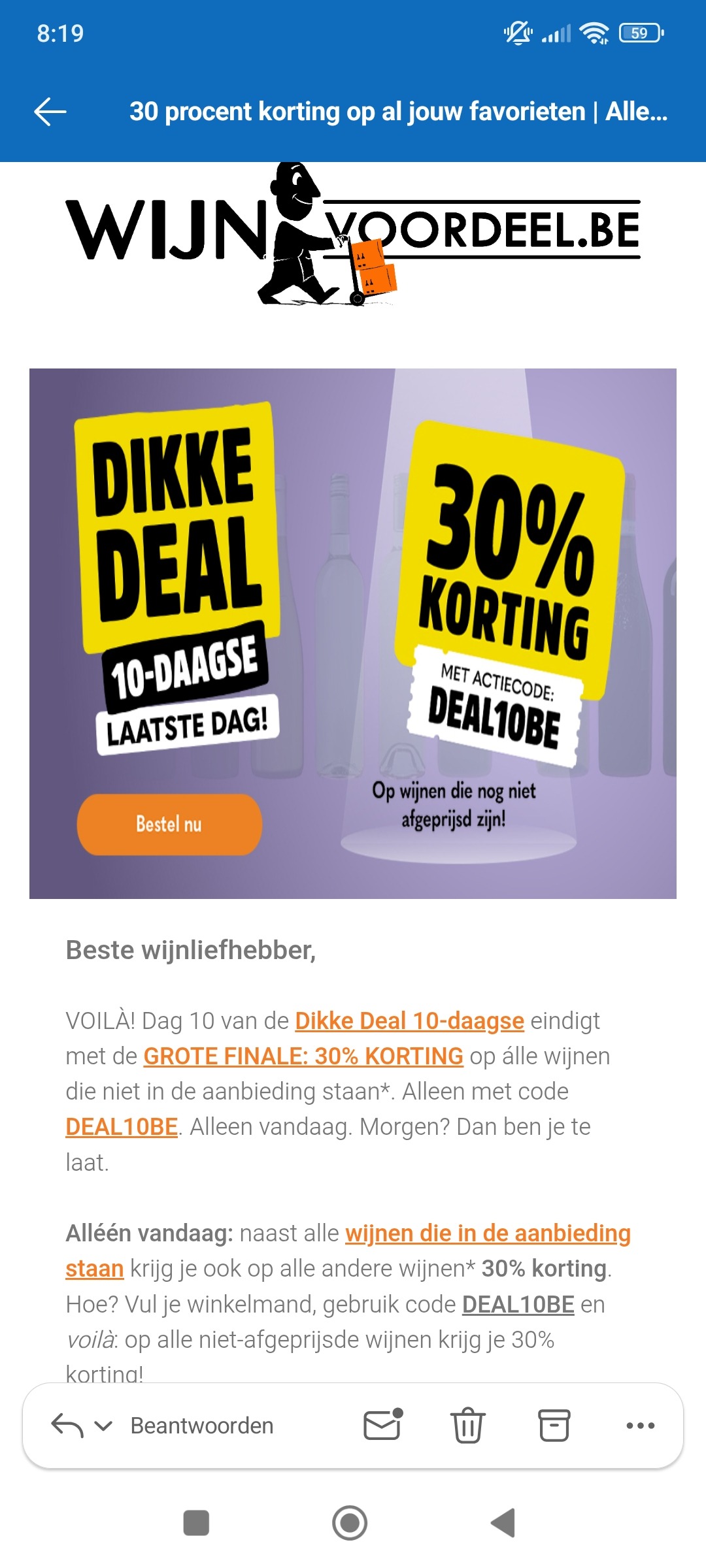 Wijnvoordeel: 30% KORTING