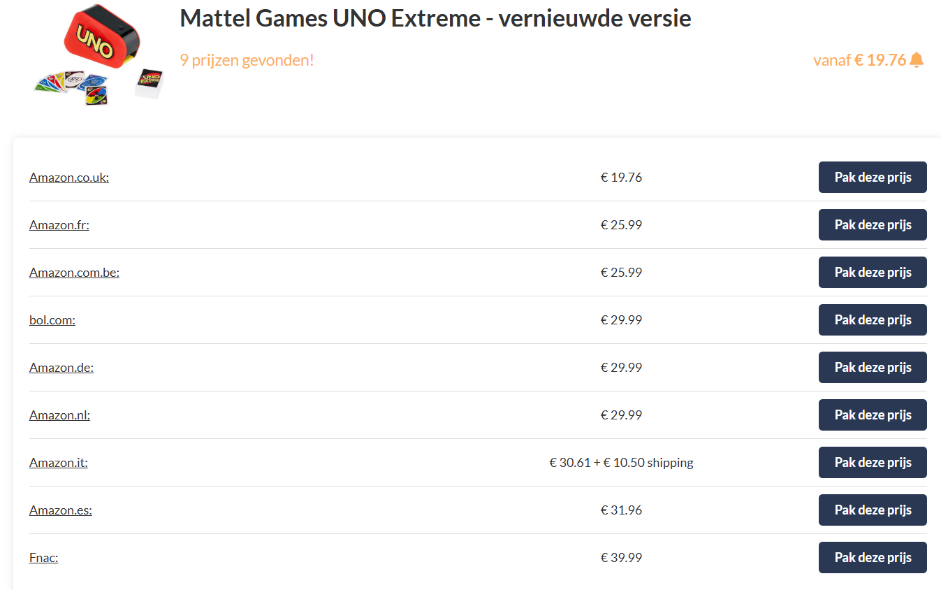 UNO Extreme, nieuwe editie - goedkoopst bij Amazon