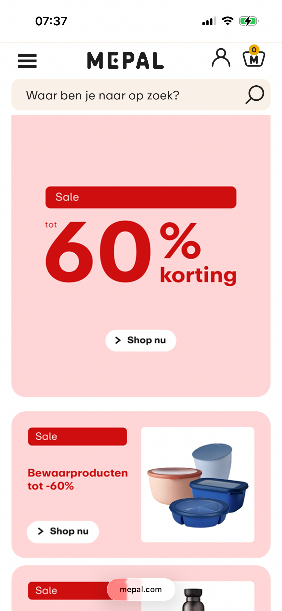 -60% op producten van Mepal