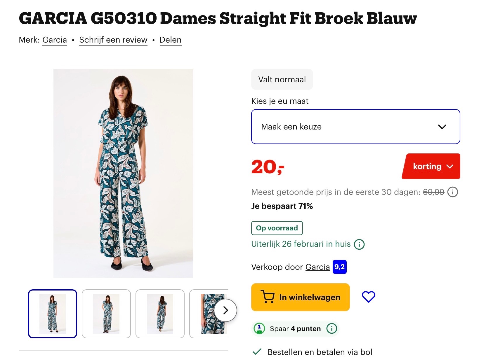 GARCIA G50310 Dames Straight Fit Broek -71_