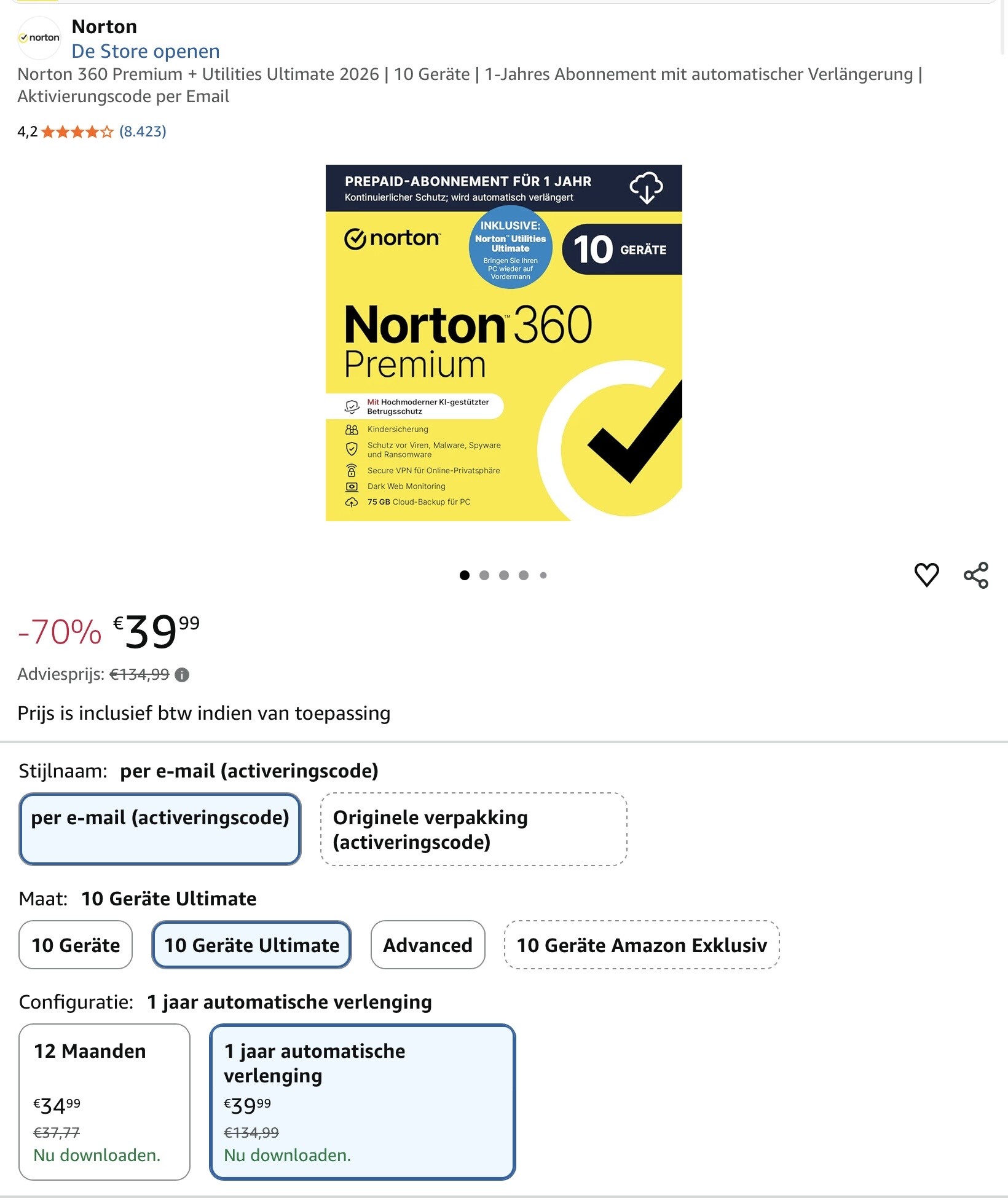 Norton anti virus -70%