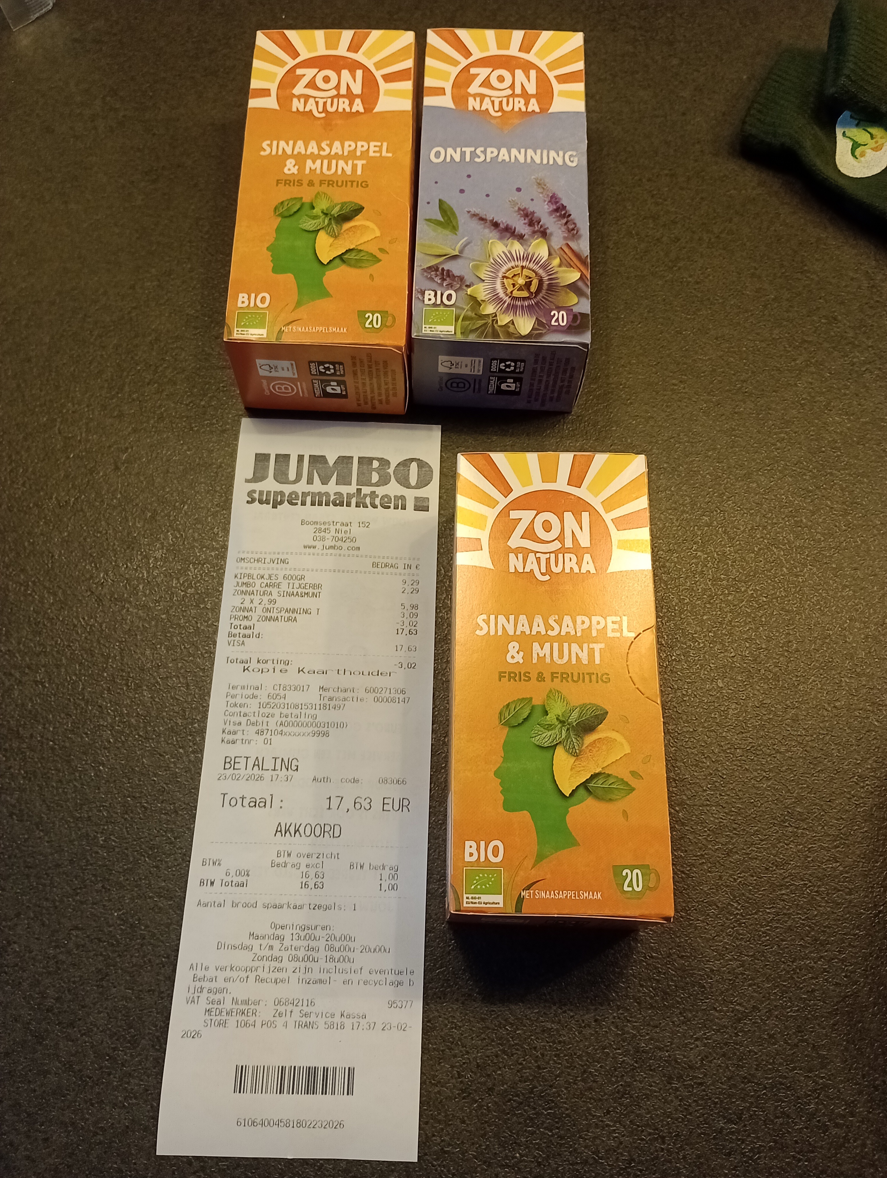 2+1 gratis Zonnatura thee bij Jumbo