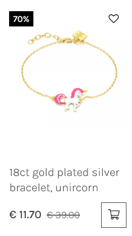 Unicorn armband aan -70% bij Twice as Nice