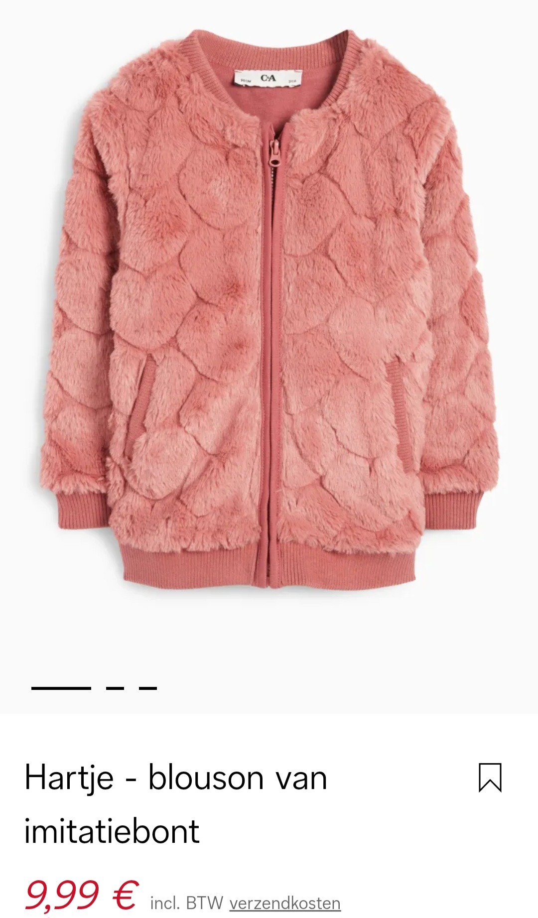 Hartje blouson van imitatiebont -33%