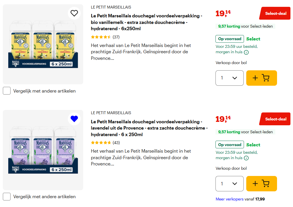 Petit Marseillais douchegel vanaf €1,60 per stuk 🚿