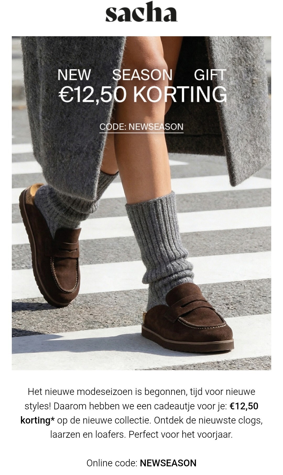 Sacha: €12,50 korting