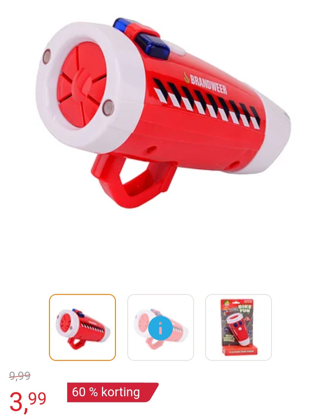 Bike Fun Brandweer Sirene voor op Fiets -60%