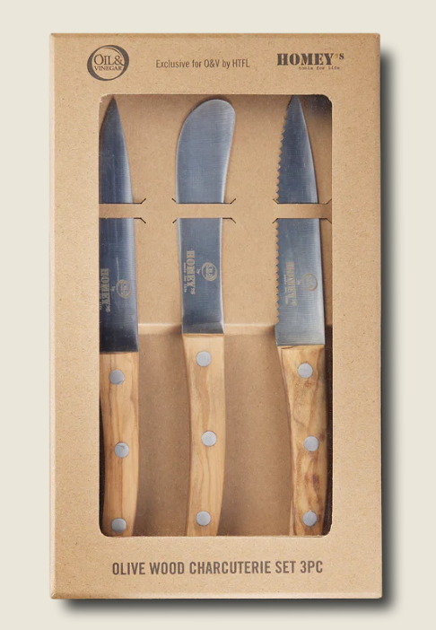 Olijfhouten Charcuterieset 3-delig aan -50% bij Oil&Vinegar