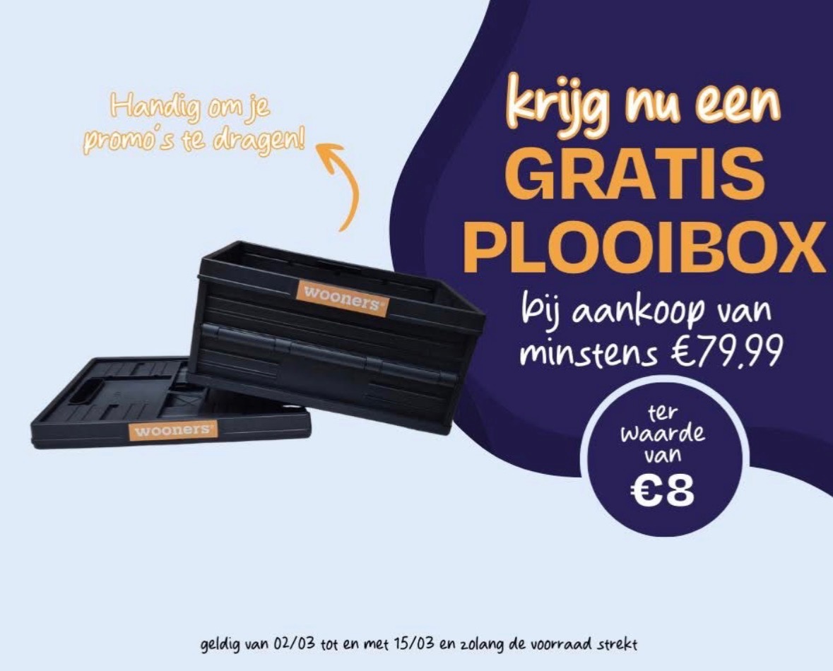 Gratis plooibox bij aankoop Wooners