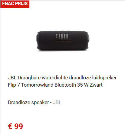 JBL Flip 7 Tomorrowland edition laagste prijs