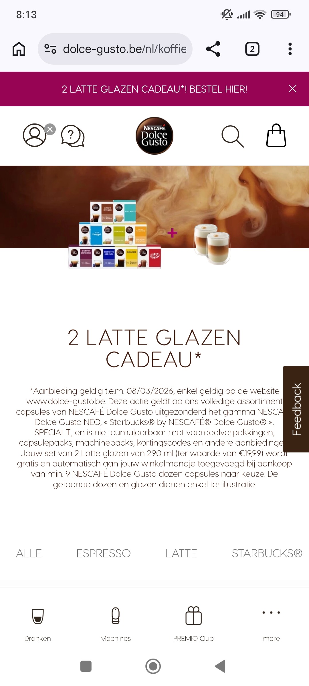 Dolce Gusto: 2 gratis dubbelwandige glazen gratis