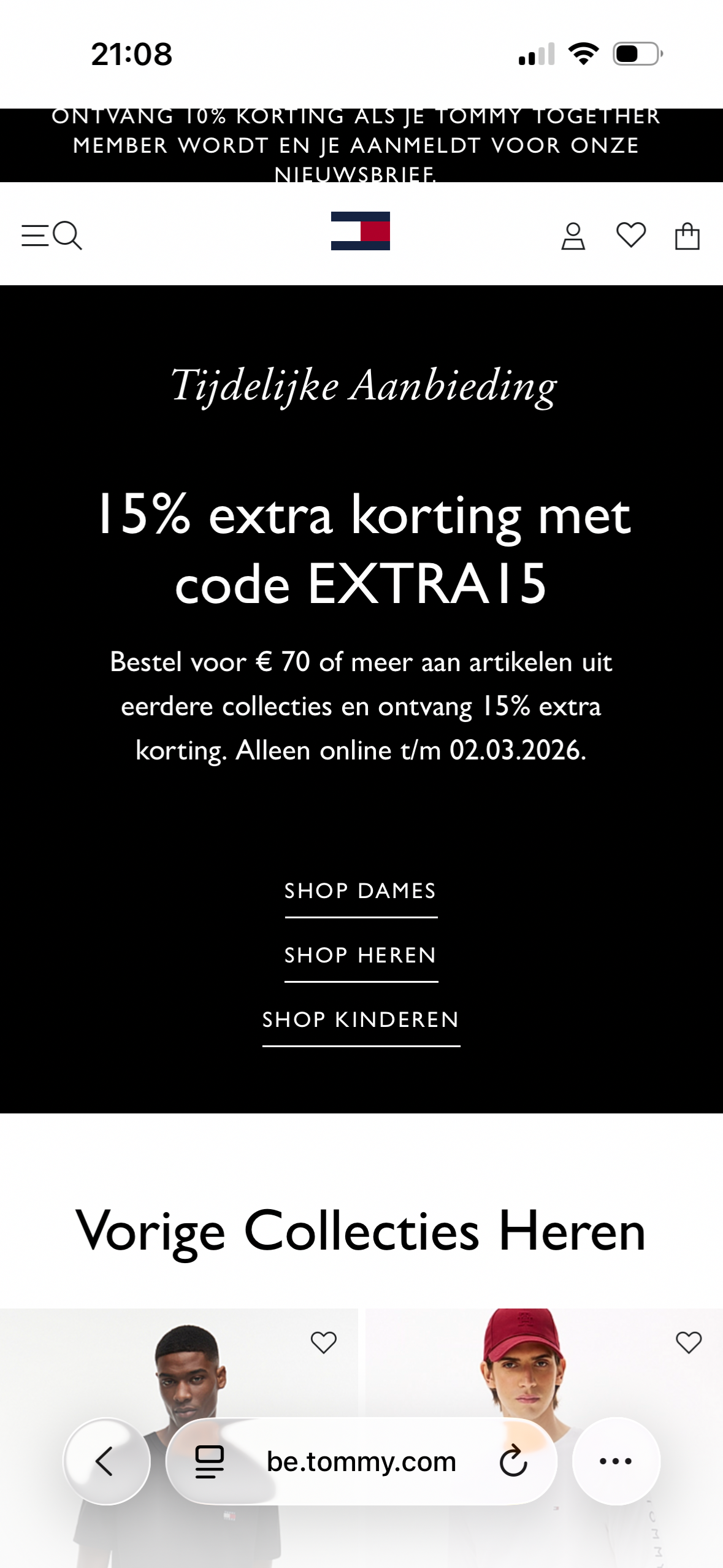 15% extra korting