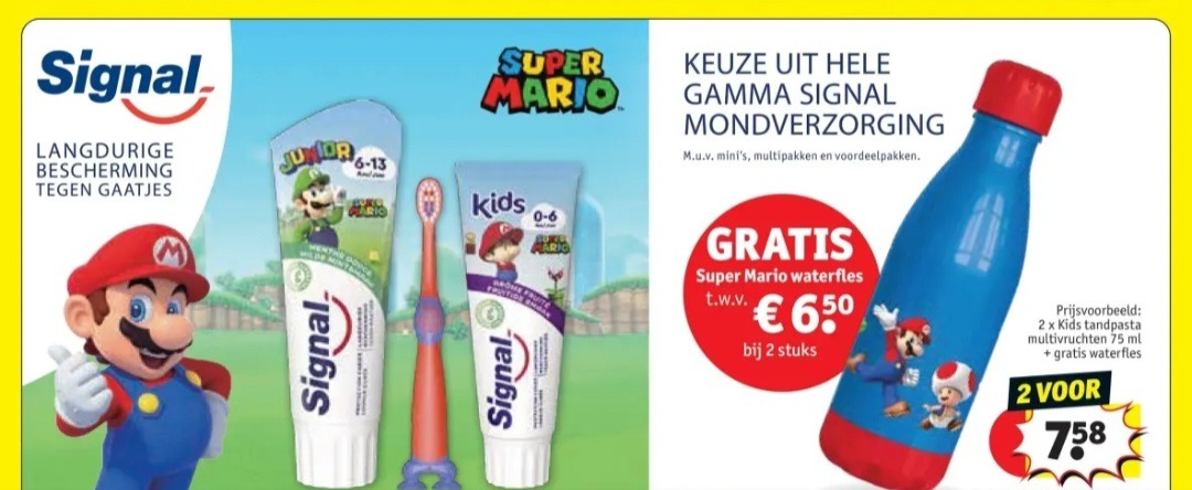 Gratis Super Mario waterfles
