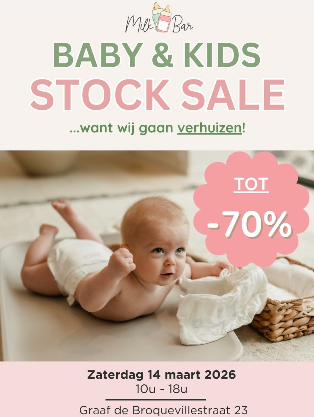 Stocksale bij Milk Bar in Mol