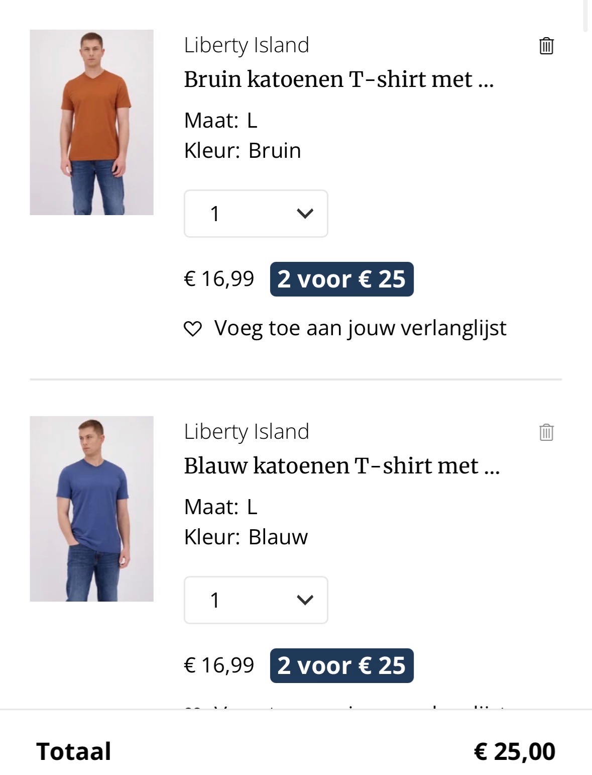 Setprijs Liberty Island T-shirts