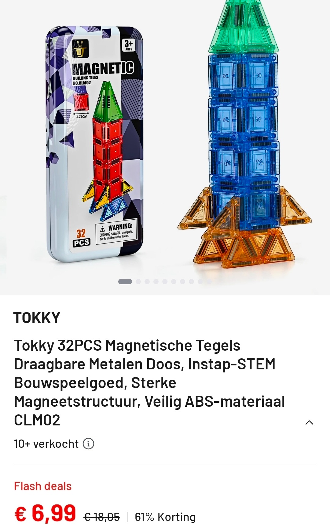 Tokky 32-delige reisset magnetische tegels