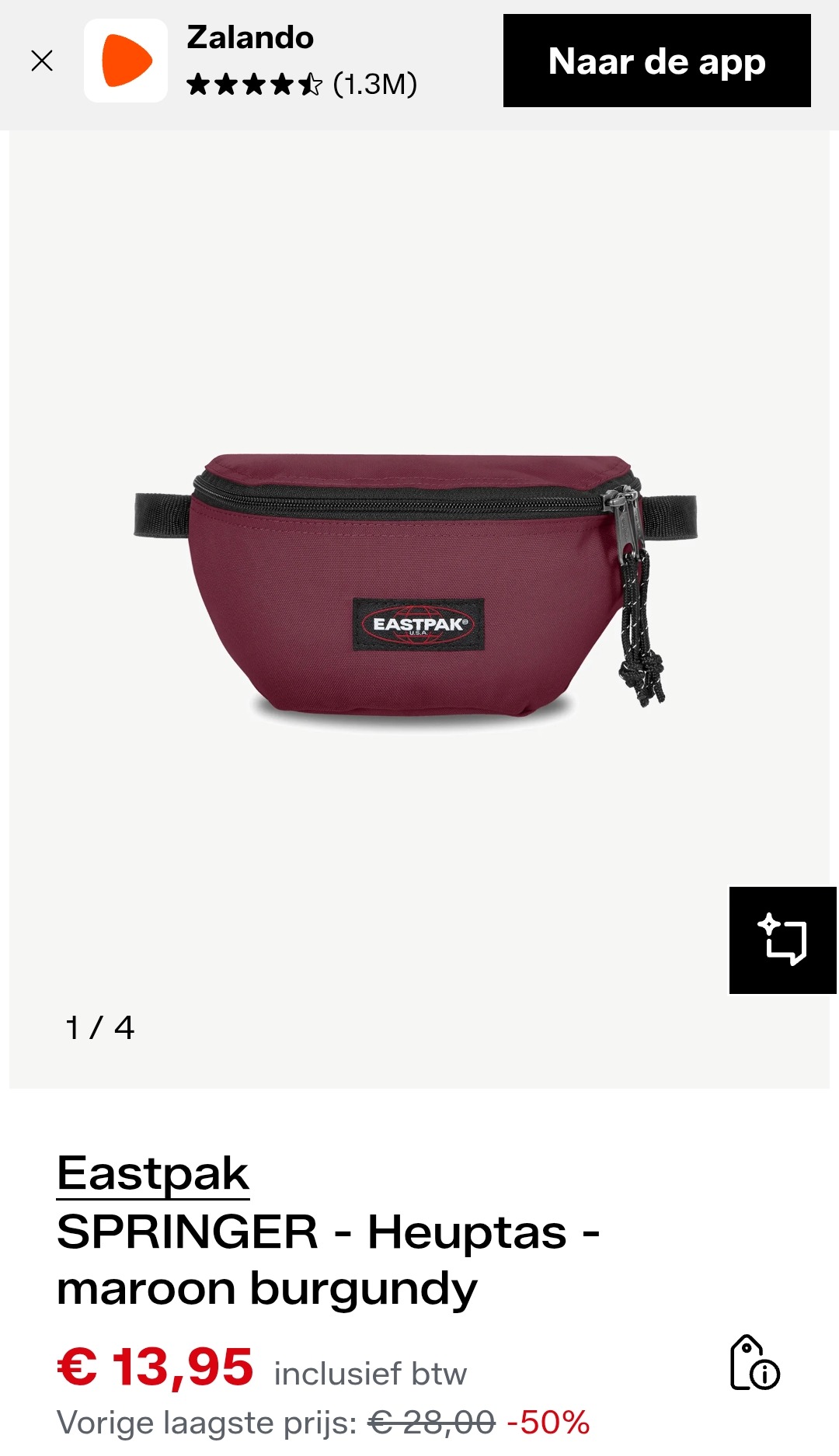 Heuptasjes van Eastpak tot 50% op Zalando
