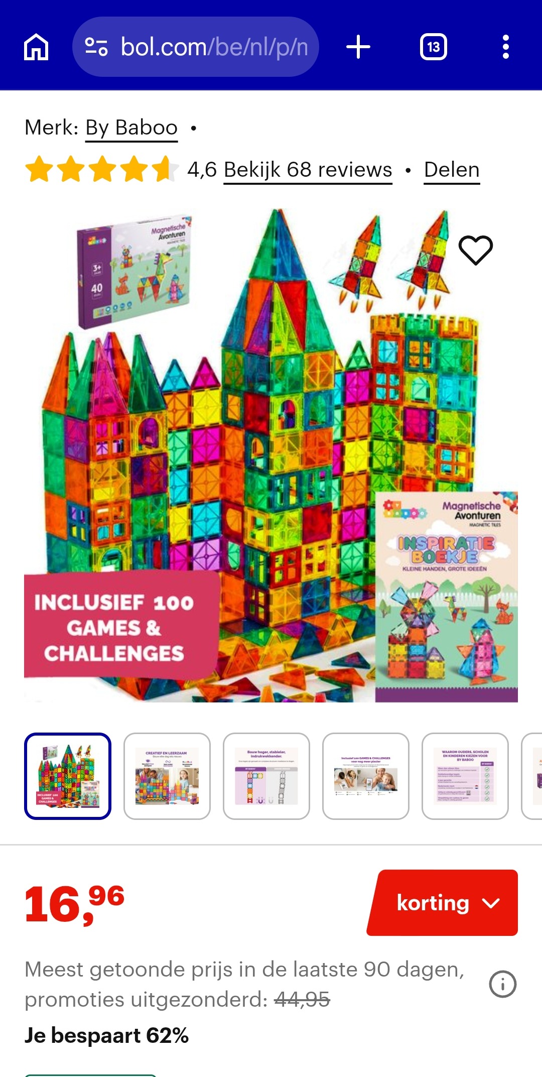 62% korting op Baboo magnetische tegels