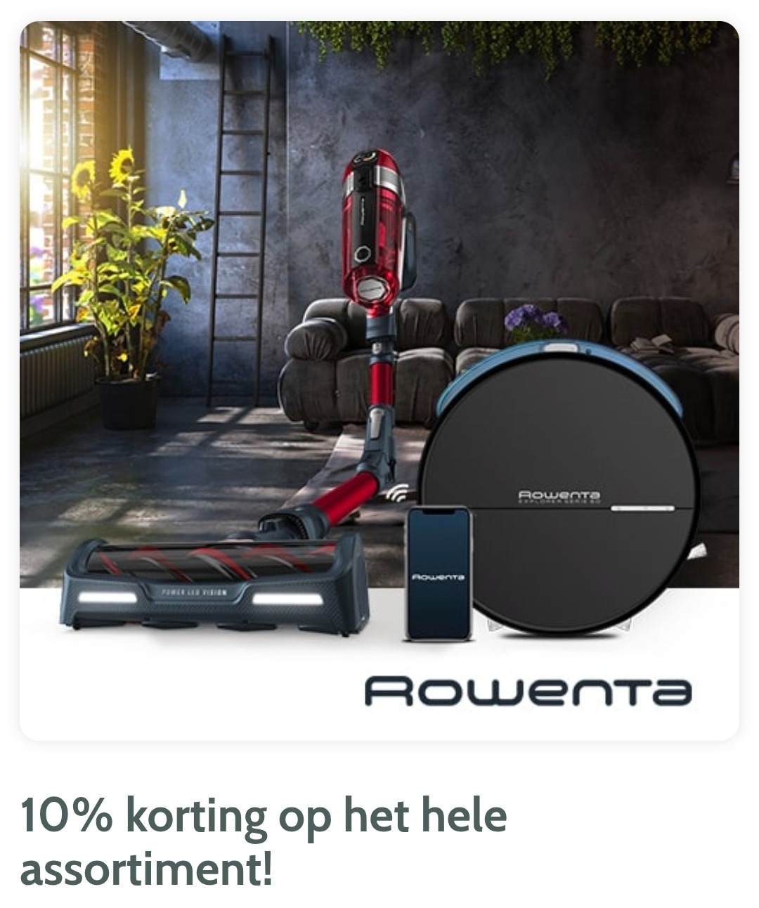 10% korting op het hele assortiment