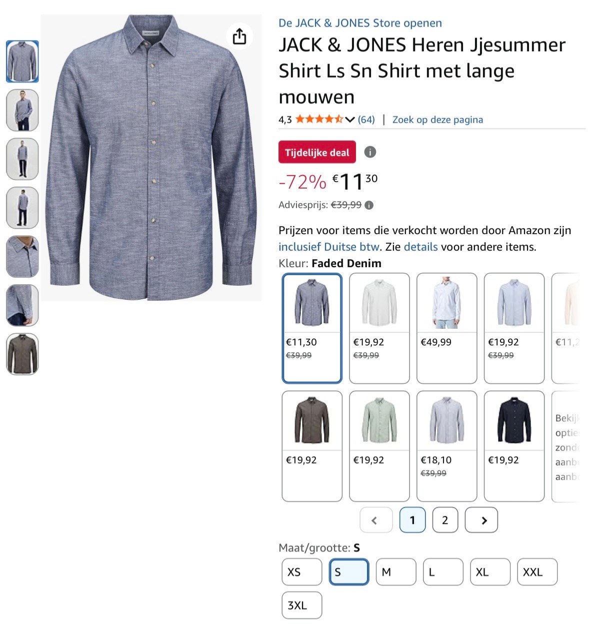 JACK & JONES Heren Jjesummer Shirt S -72%