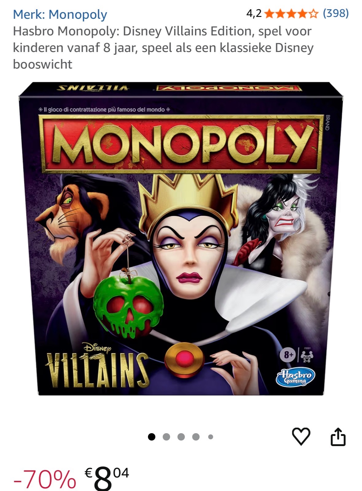 Hasbro Monopoly: Disney Villains Edition