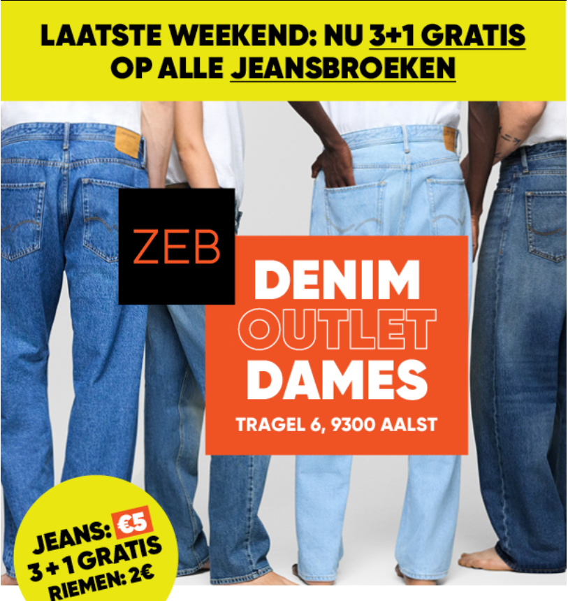Laatste weekend zeb denim outlet Aalst