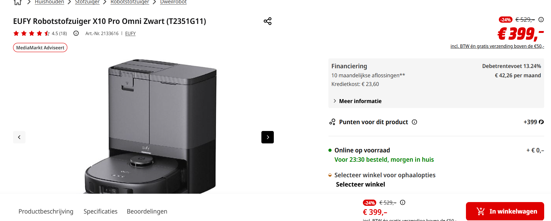 Robotstofzuiger: EUFY Robotstofzuiger X10 Pro Omni