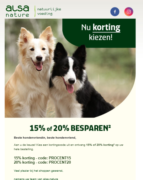 Alsa-natura.nl: 15% of 20% korting