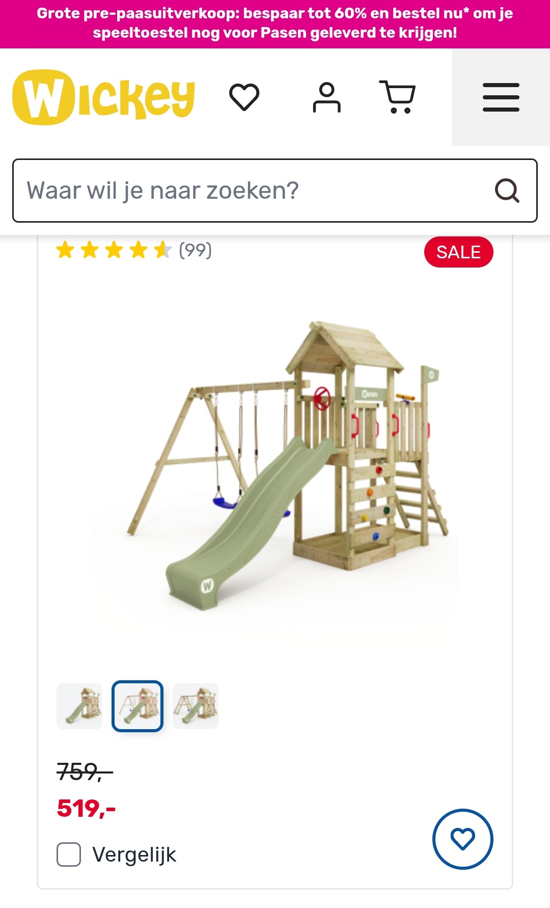 Wickey speeltoestellen tot 60% korting