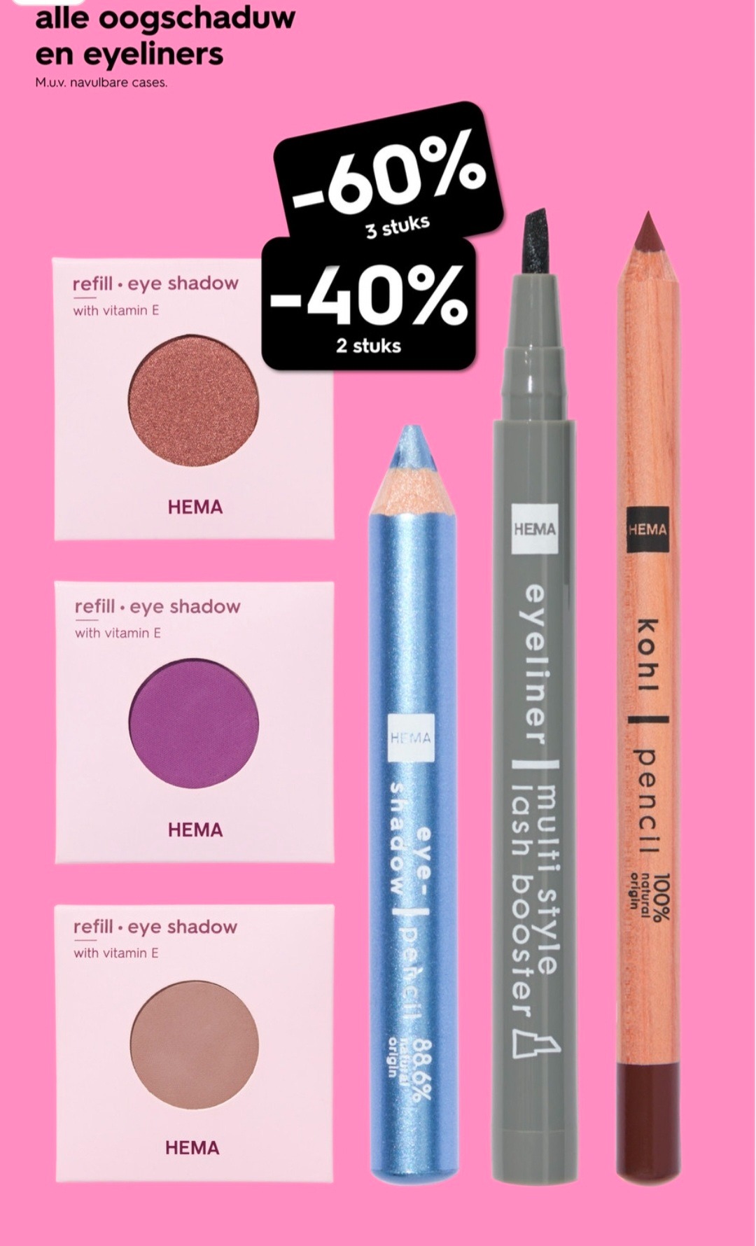 Oogschaduw en eyeliner tot 60% korting bij Hema