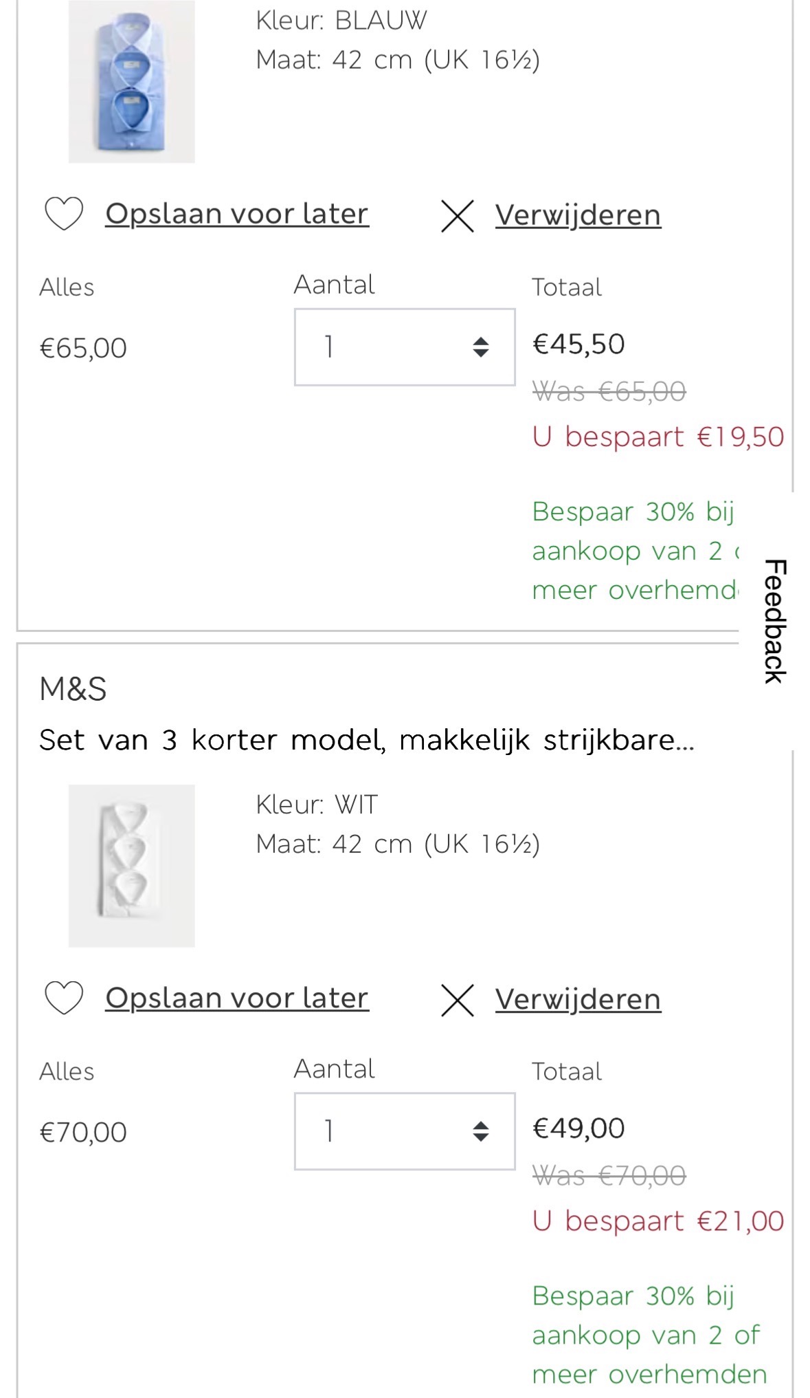 herenoverhemden actie